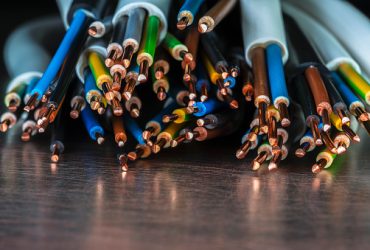Copper cable wire used to electrical installation on metal surface